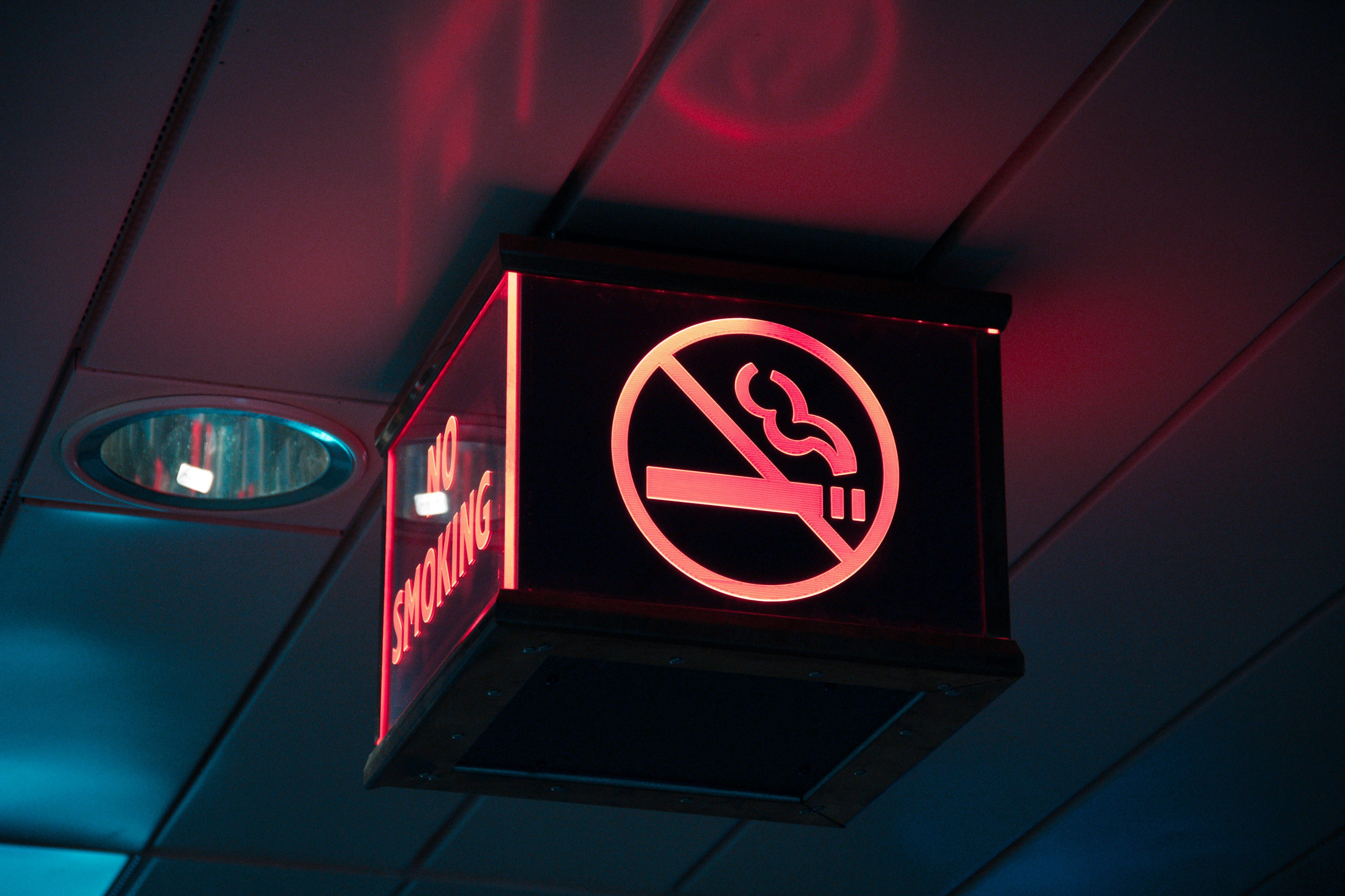 A 'No Smoking' sign indicating a smoke-free area.