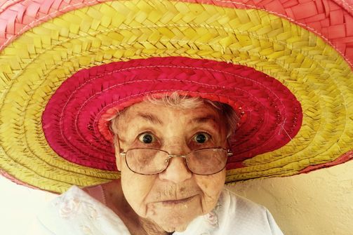 Older happy lady enjoys longevity